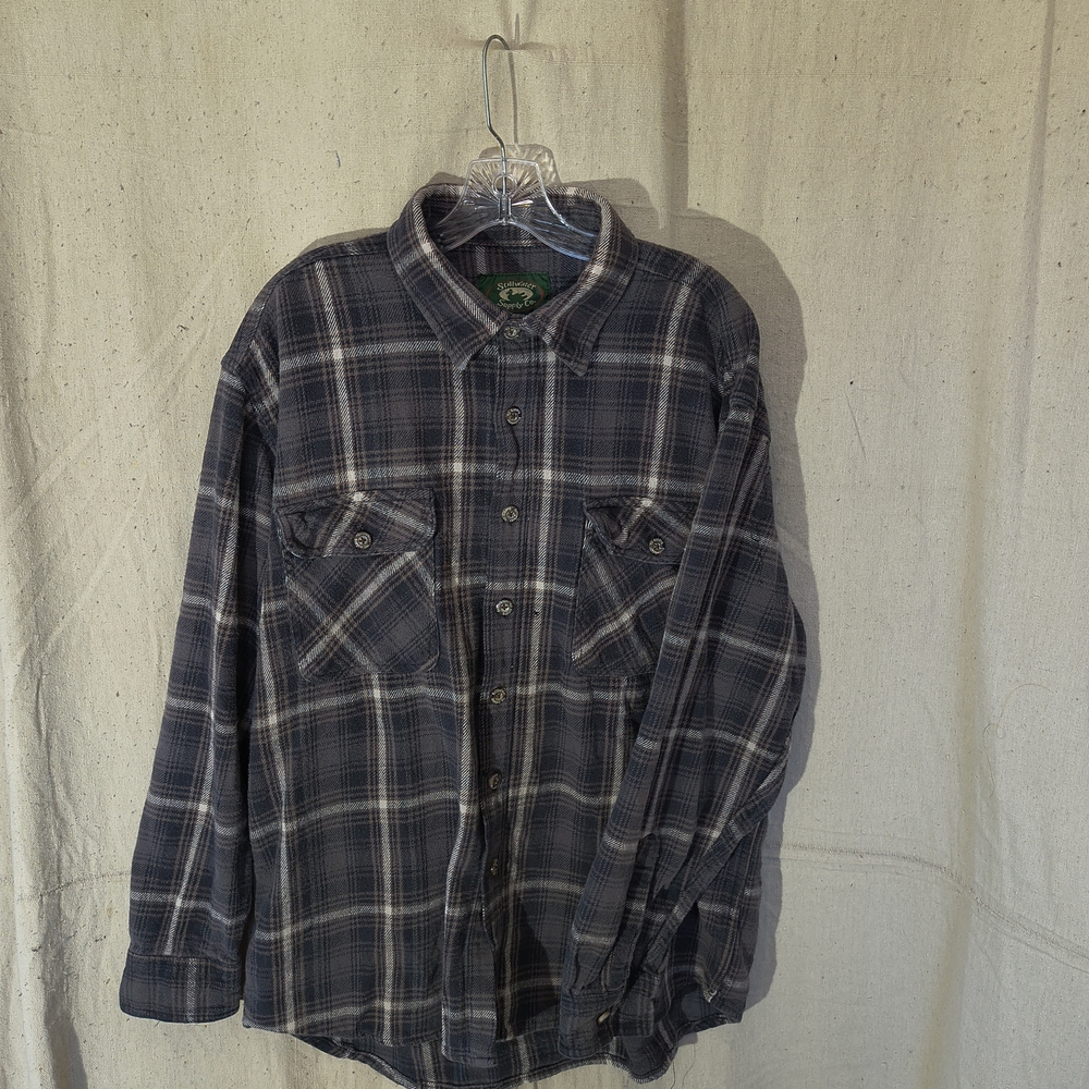 Stillwater Supply Men's Size 2XL Plaid Flannel Button-Up Long Sl Shirt Jacket